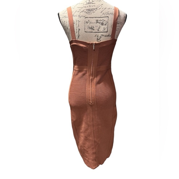 BARDOT Katy Bodycon Chestnut Brown Knit Dress Size 8 Medium - Picture 4 of 11